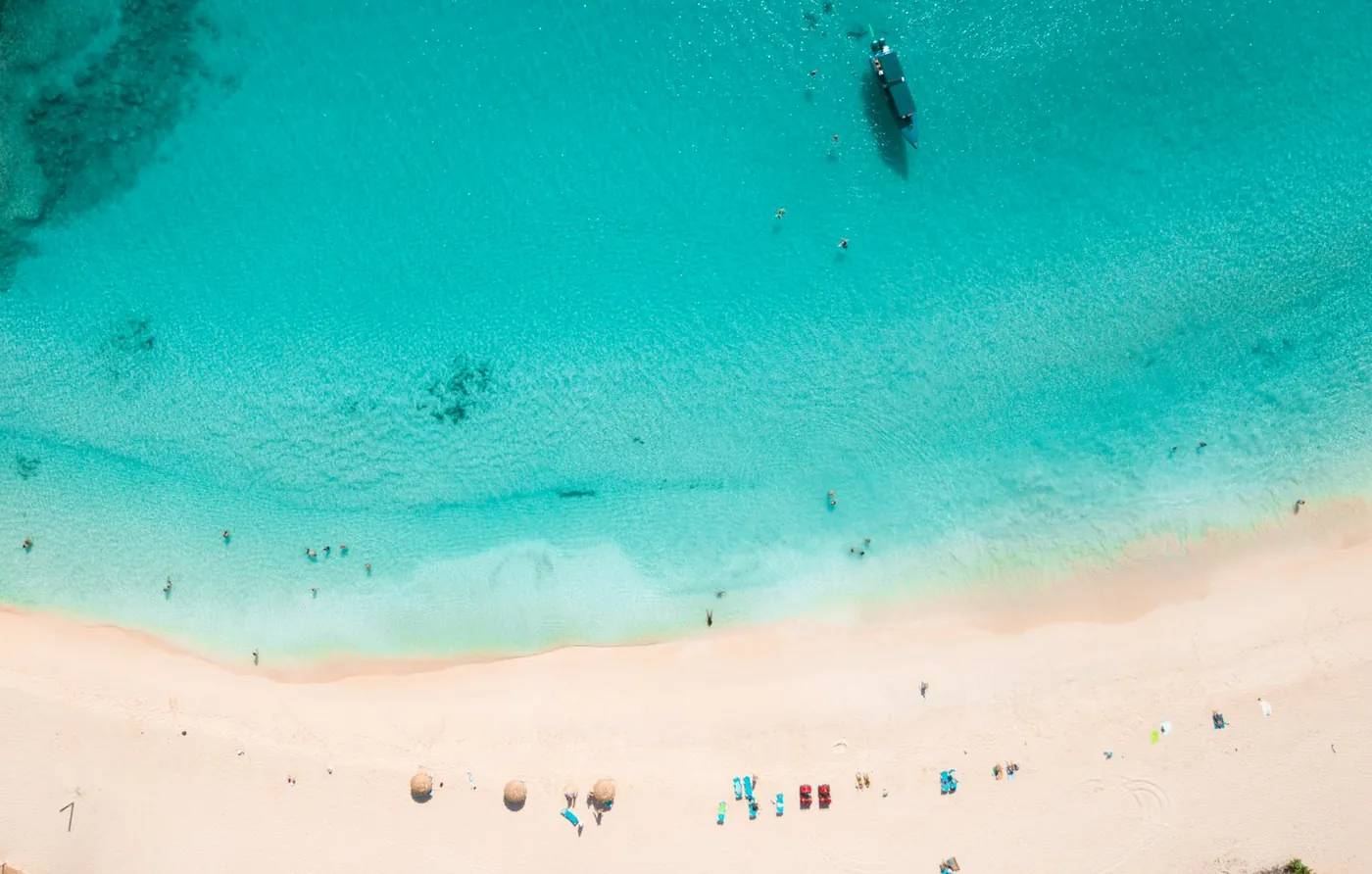 Plage de Saint-Martin vue du ciel