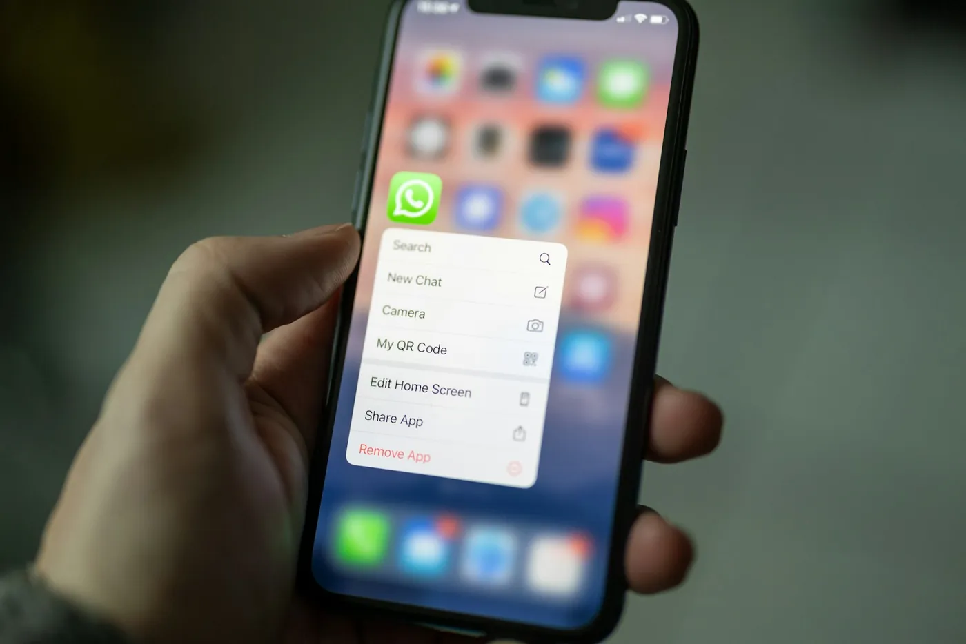 Application WhatsApp sur un smartphone