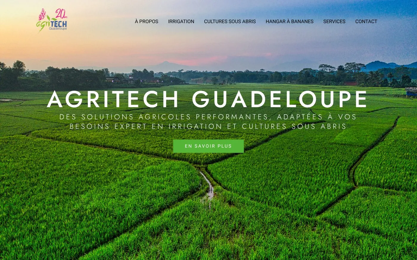 Site internet Agritech Guadeloupe réalisé par SOWINK Antilles-Guyane