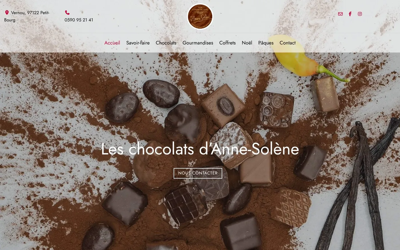 Site internet Anne Solène réalisé par SOWINK Antilles-Guyane
