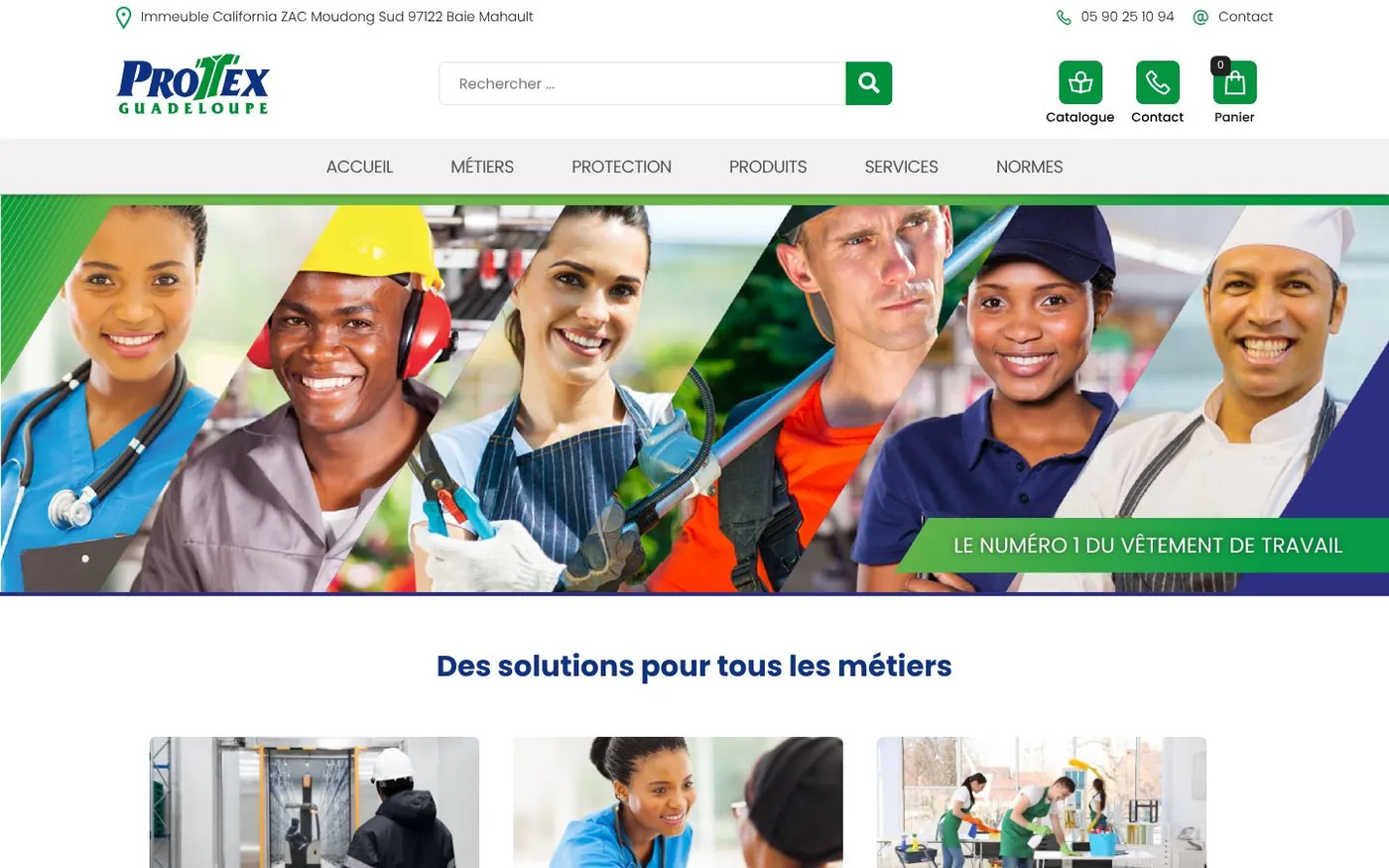 Site internet Protex Guadeloupe réalisé par SOWINK Antilles-Guyane